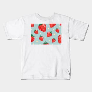 Cute Strawberries Pattern Mask - Beautiful Sunflower background - Great Gift For Her Kids T-Shirt